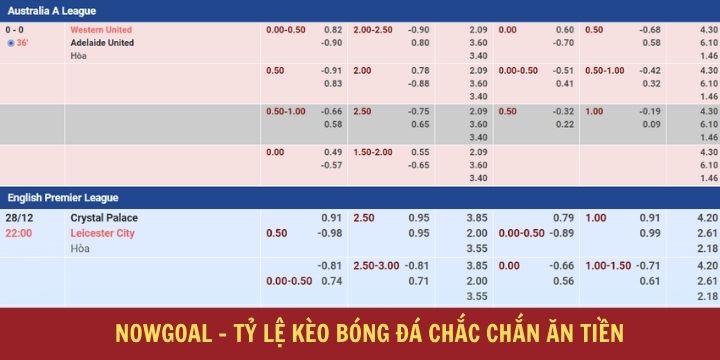 Bộ tính năng hỗ trợ người tham gia Nowgoal